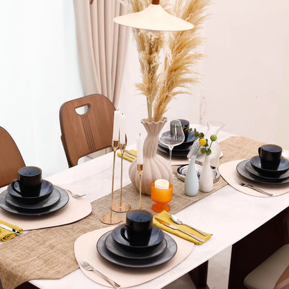 16 Pc Grey Modern Reactive Glaze Stone Tool Set Popular Kitchen Ceramic Set Ceramic Coffee Cup and Tableware Set Kitchen