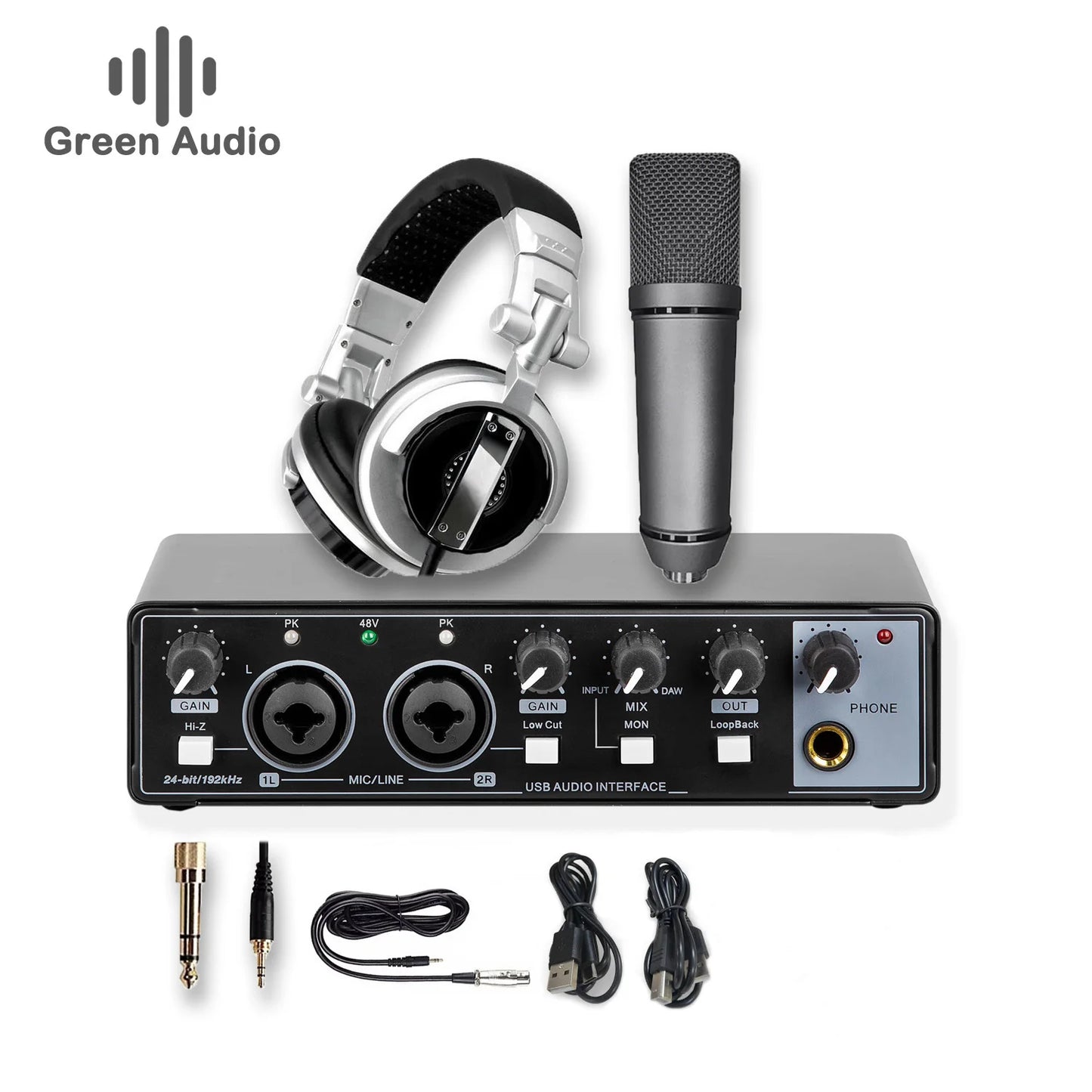 GAX-MD22P 2 in 2 Out Studio Recording Usb Audio Interface for Guitar