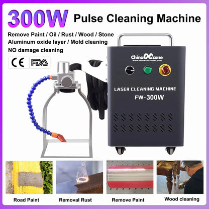 Scotle EU Warehouse 300W Air-cooled JPT 2mj 5mj 15mj Pulsed Laser Cleaning Machine Cleaner for Metal Wood Clean Oil/Paint Remove