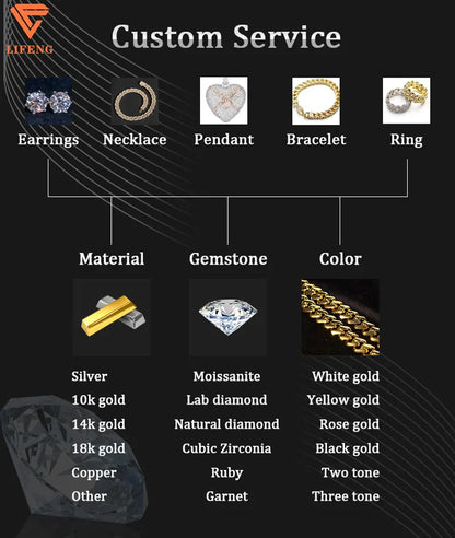 Fine Jewelry Popular White Gold Plated 925 Silver Iced Out Chain 8mm VVS Moissanite Hip Hop Rope Chain Necklace Charm for Men