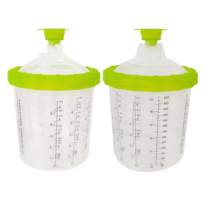 50Pcs 400ML Spray Gun Paint Tank Paint Spray Gun Mixing Cup No Clean Disposable Measuring Cup Type H/O Quick Cup