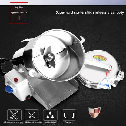 800G Herb Grinder Coffee Machine Grain Spices Mill Medicine Wheat Mixer Dry Food Grinder Big Capacity Stainless Steel
