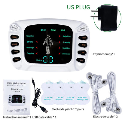 8 Models Tens Electric Muscle Stimulator Ems Acupuncture Body Massage Digital Therapy Massager Electrostimulator