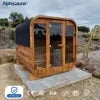 Best Seller Electric Outdoor Infrared Sauna Room Traditional Red Cedar Hemlock Solid Wood 2-Person Capacity Stove Villa