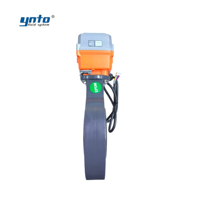 YNTO Custom Industrial 4 Inch Electric Actuated Butterfly Valve Flow Control 3 Inch PN16 for Water & Gas PVC PP UPVC Material
