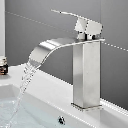 Modern Stainless Steel 304 Single-Hole Deck Cold Hot Water Basin Toilet Wash Bathroom Cabinet Hall Single Handle Metered Feature