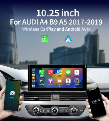 1920*720p Linux Carplay Android Auto Upgrade Display 10.25" GPS Navigation for Audi A4 B9 A5 2017-2019