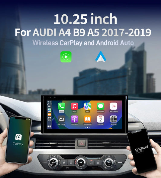 1920*720p Linux Carplay Android Auto Upgrade Display 10.25" GPS Navigation for Audi A4 B9 A5 2017-2019 by PDG ibma