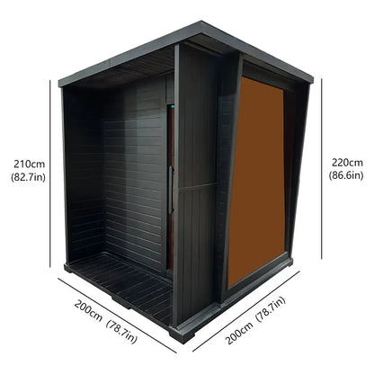 4 Person Luxury Outdoor Sauna Room Hemlock Exterior Red Cedar Interior with Electric Heater for Backyard Home Use