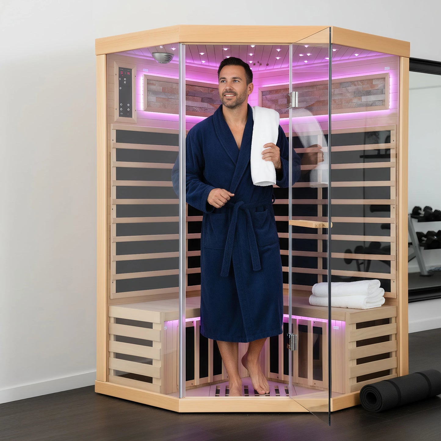 Indoor Wooden Infrared Double Sauna Room Cabin House