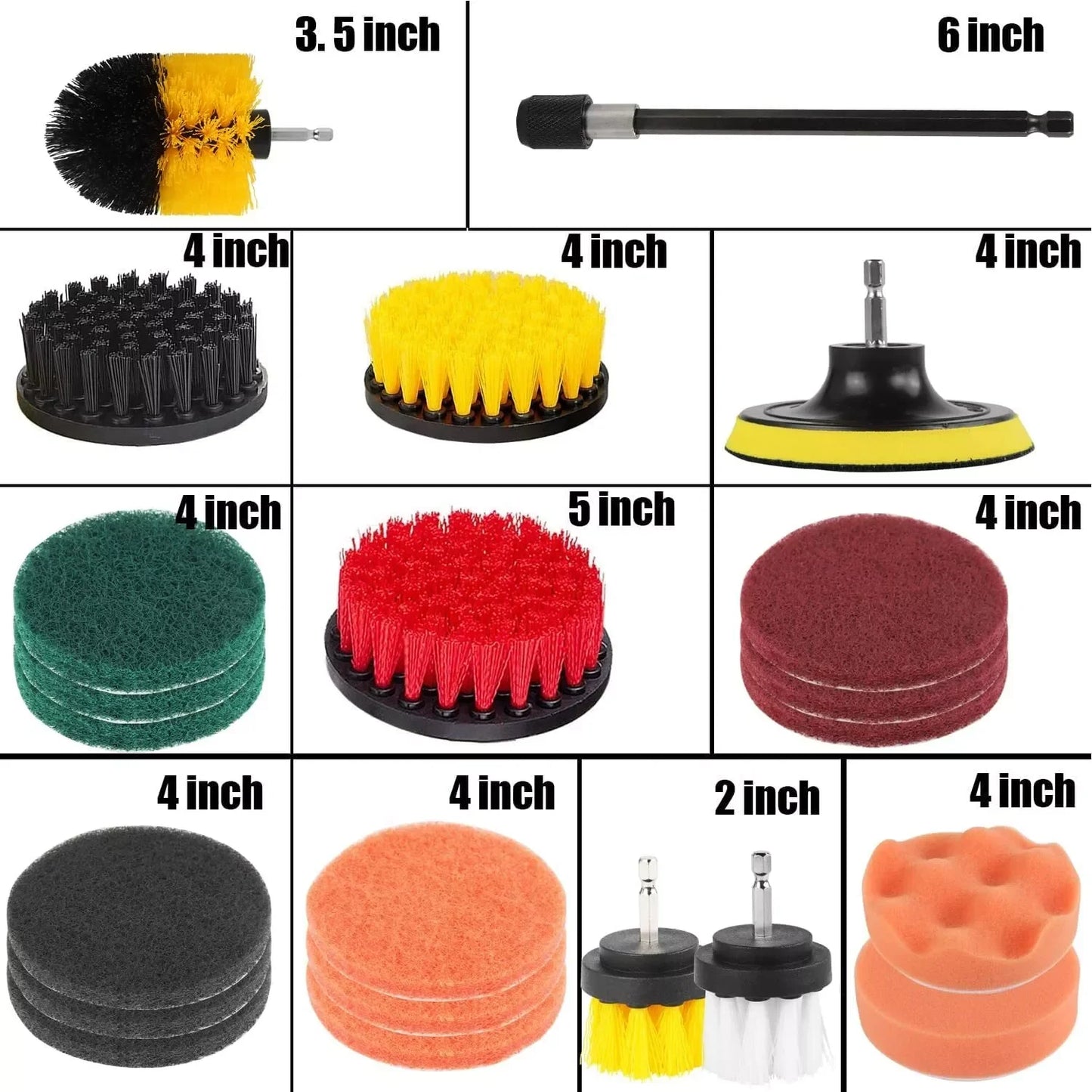 US Local Stock Ships in 24H 22pcs-set All Purpose Cleaning Kit Electric Drill Brush Attachment Set Power Scrubber Cleaning Tool