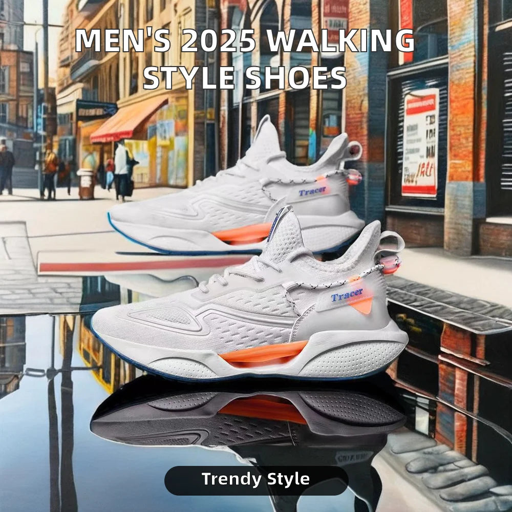 2026 Men's High-Toe Design Running Shoes Lace-Up Closure Fashion Trend Cotton Lining Rubber Insole Plastic Outsole Winter Season