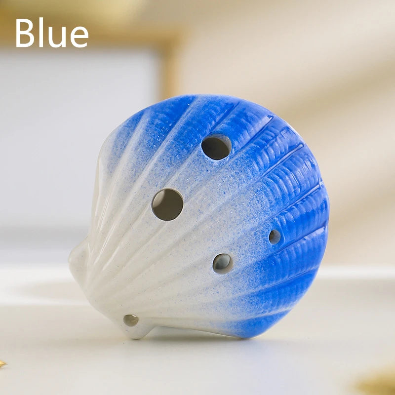 6 Hole Middle C Key Ocarina Shell Shape Ocarina Ceramics Material Musical Instruments