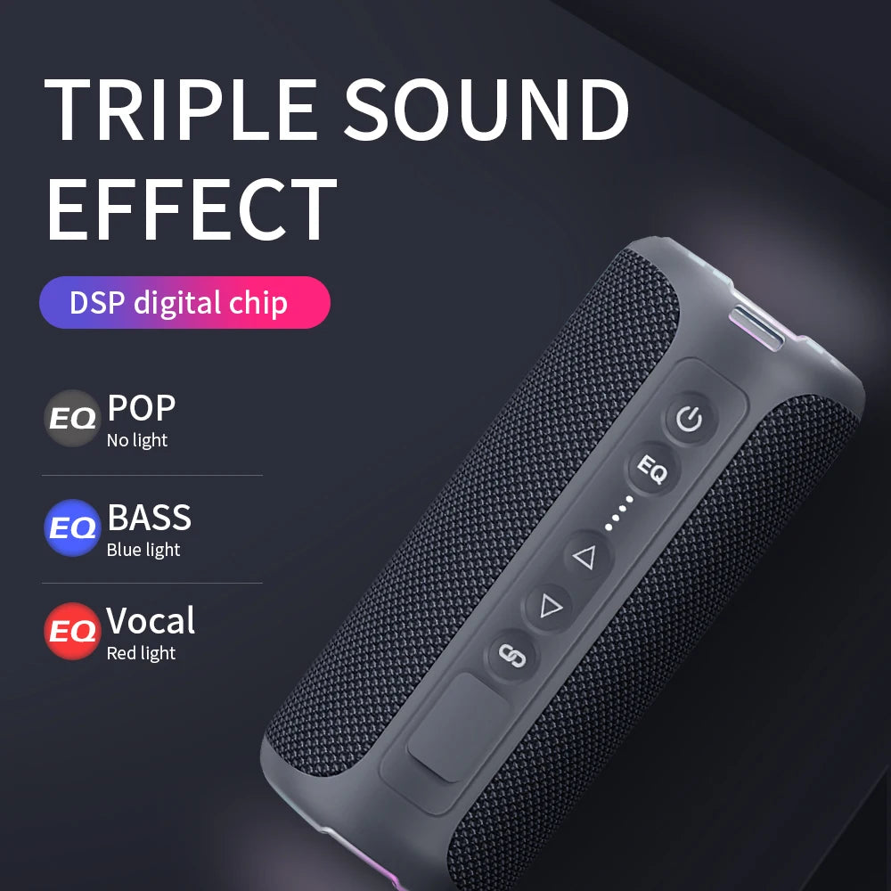 2026 New Arrivals Cyboris S7 Stereo 2.0 IPX7 Waterproof Action 40W Cylinder Super Bass Mini Wireless Speaker for Computer
