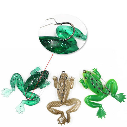 Selco Hot Sale Rubber Frog Bait With Single Hook Artificial Fishing Gear Accessories
