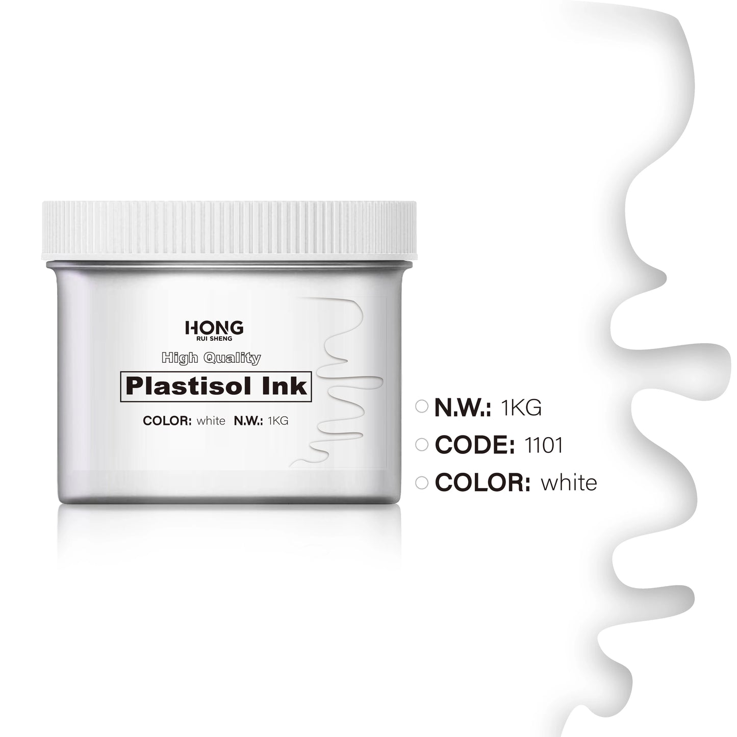 SOLLYD White Screen Printing Plastisol Ink - Super Strong Coverage, Conceals Blemishes Without Leaving Any Marks