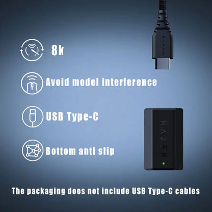 Razer True 8KHz Wireless Dongle HyperPolling Compatible with Cobra DeathAdder V3 Pro and Basilisk V3 Pro Consumer Electronics