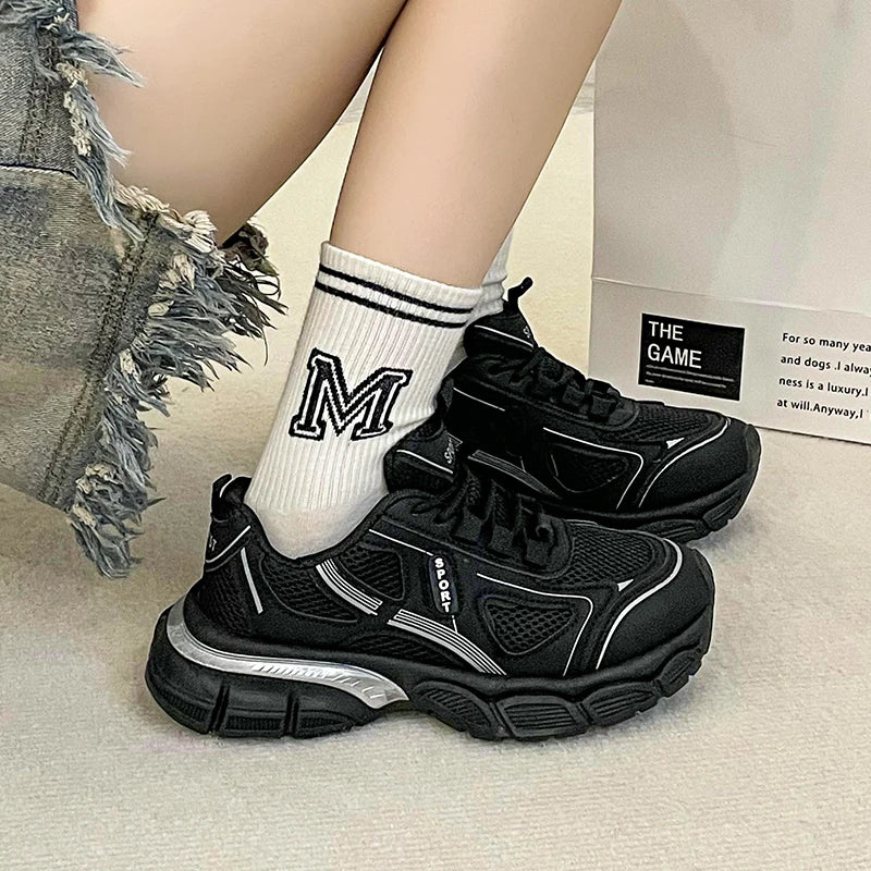 2024 Versatile Dad Shoes Spring and Summer New Casual Shoes for Women  Mesh Soft Bottom Instagram Trendy Running Sneakers