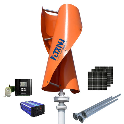 Hot Sale Roof Mount Residential 2000w12/24/ 48v 96v Vertical Axis Efficient Wind Turbine Generator for Home Use 1000w 3kw