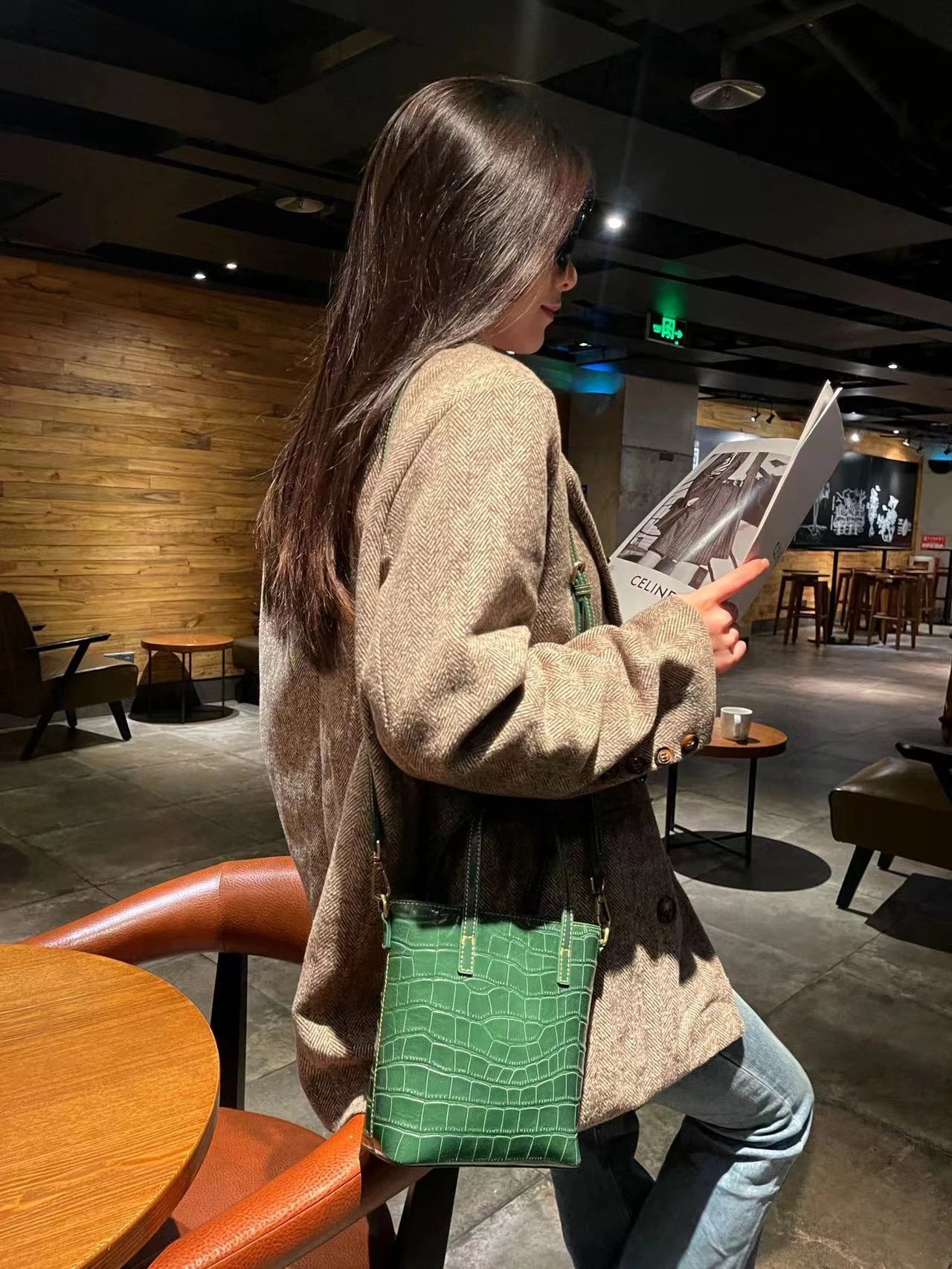 Luxury Ladies Casual Handbags Women'S Embossed Crocodile Genuine Cowhide Leather Tote Bucket Crossbody Shoulder Bag Purses