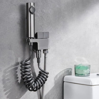 Bathroom Wall Mounted Chrome-Plated Brass Toilet Companion Bidet Sprayer Set