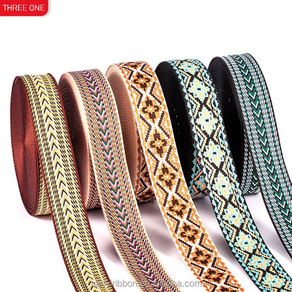 Factory Custom Jacquard Webbing Custom logo Polyester Webbing Bag Shoulder Belt Custom Clothing Accessories Webbing