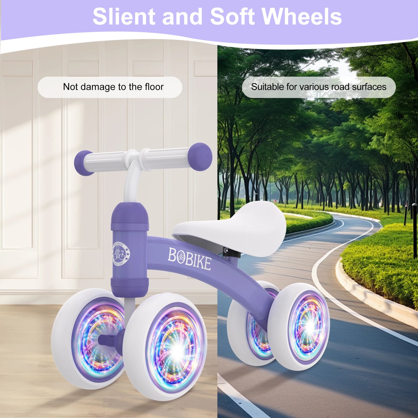 Baby Balance Bike Toys for 12-36 Months Kids Toy Boy and Girls Gifts Toddler Best First Birthday Gift  (Purple)