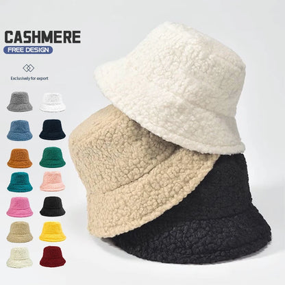 Personalized Color Unisex Fishing Caps Design Custom Furry Winter Fur Fuzzy Fisherman Cap Women Mens Bucket Hat