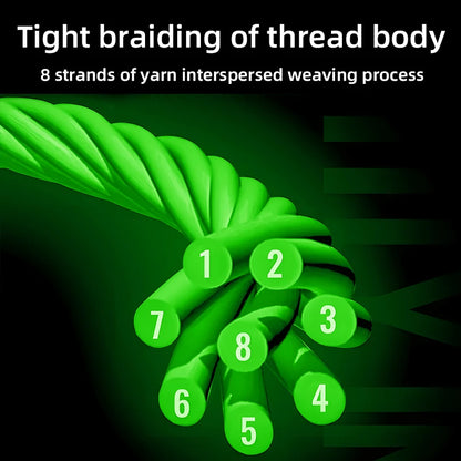 8X Pro Super Power Long Casting Braided Polyethylene Fishing Line 500m Floating Saltwater Freshwater River Green Wire