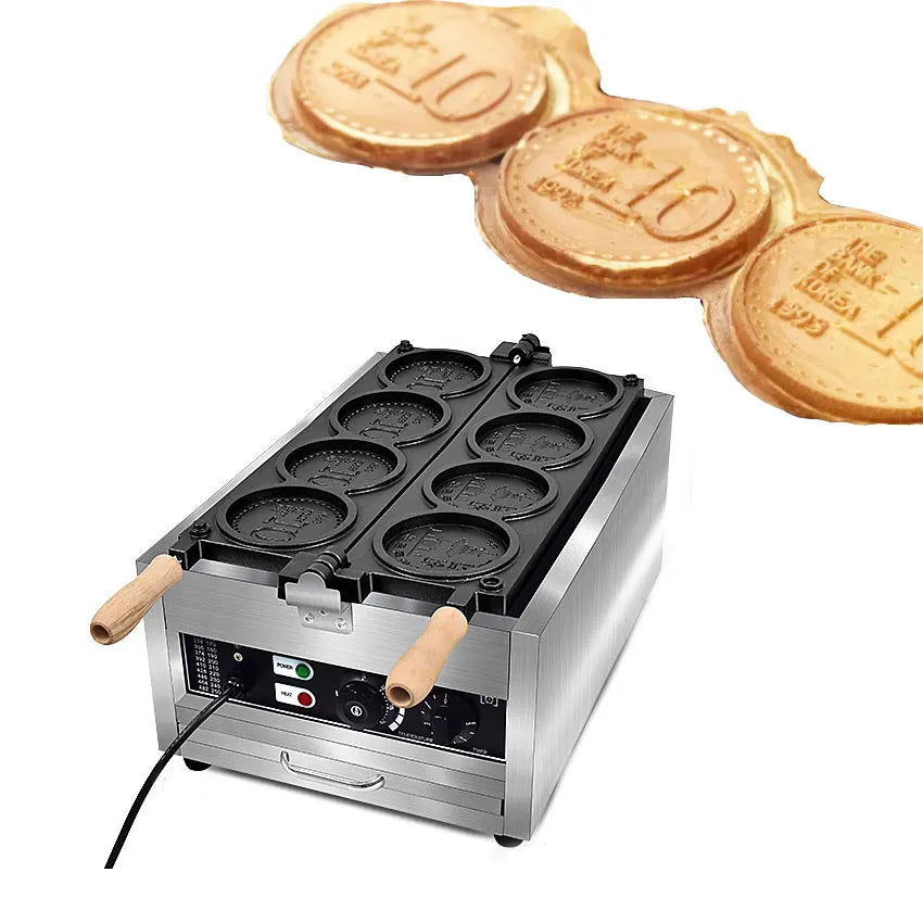 Wholesale Coin Waffle Maker Commercial Waffle Baker Machine  Commercial Electric Bread Machine 3000W Gold Non-stick Pie Maker