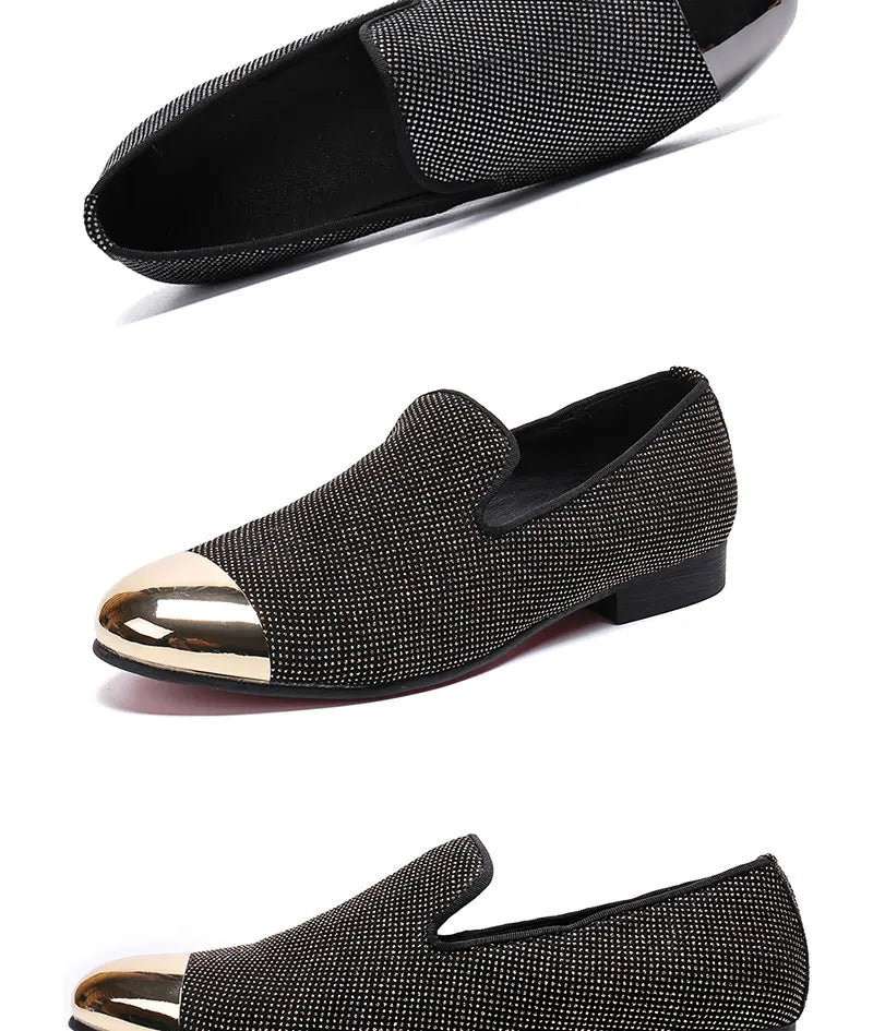Autumn Metal Soup diamond COW LEATHER Luxurious Commercial affairs Customized Personality Party Socialize Shoes