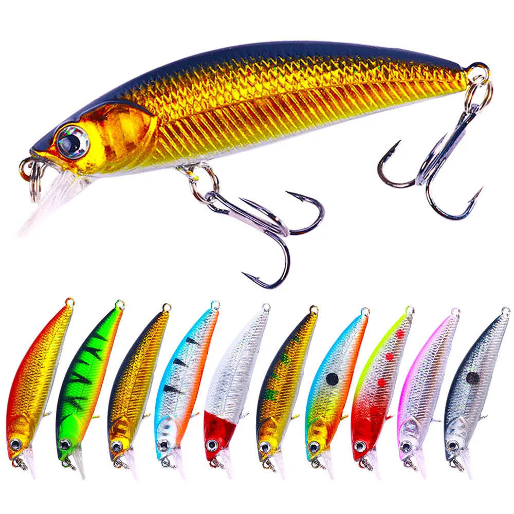 Hengjia Artificial Minnow Lure Hard Fishing Bait 69mm 5g 10 Colors Floating Lures Pesca Swimbait for Casting