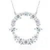 Pass Diamond Tester Letter C Multi Cut VVS Moissanite Necklace 925 Silver Platinum Plated Elegant Fine Jewelry Necklace