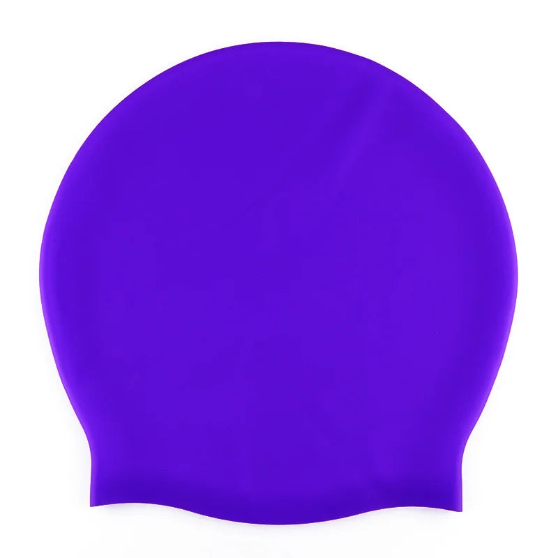 Plus Size Silicone Swim Cap Protective Swimming Caps Training Custom Swim Cap for Long Hair & Braids & Dreadlock