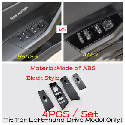 Center Control Gear Shift Panel Inner Door Armrest Handle Cover Trim Black Fit For VW Volkswagen Polo 2019 - 2023 Accessories