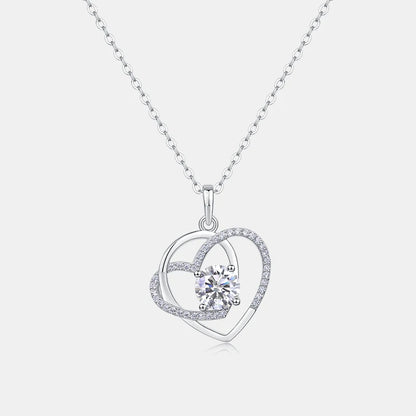 Jewelry Direct Factory Sterling Silver Heart Pendants Simple Design Gold Plated Charm for Women Moissanite Heart Shape Necklace