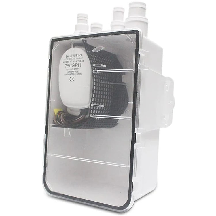 SAILINGFLO 12V/24V DC 750GPH Electric Shower Sump Pump System for Caravan Motorhome