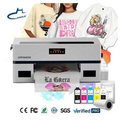 Haolic 13 Inch Automatic DTF Printer New Heat Transfer PET Film Inkjet Printing Machine with XP600 Printerheads for Clothes