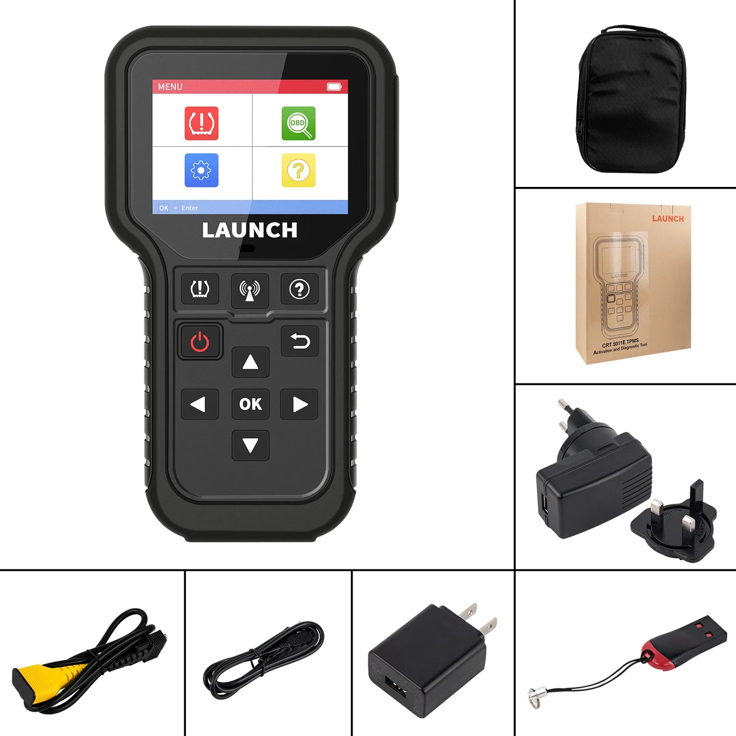 LAUNCH X431 CRT5011E TPMS Tire Pressure Diagnsotic Tool 315MHz 433MHz Sensor Activation Programing Learning Reading OBD2 Scanner