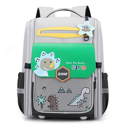 Ultra-Light Female Student Backpack Waterproof Fashion 1-4-6 Grade Contrast Color Ridge Protection Burden Reduction for Primary
