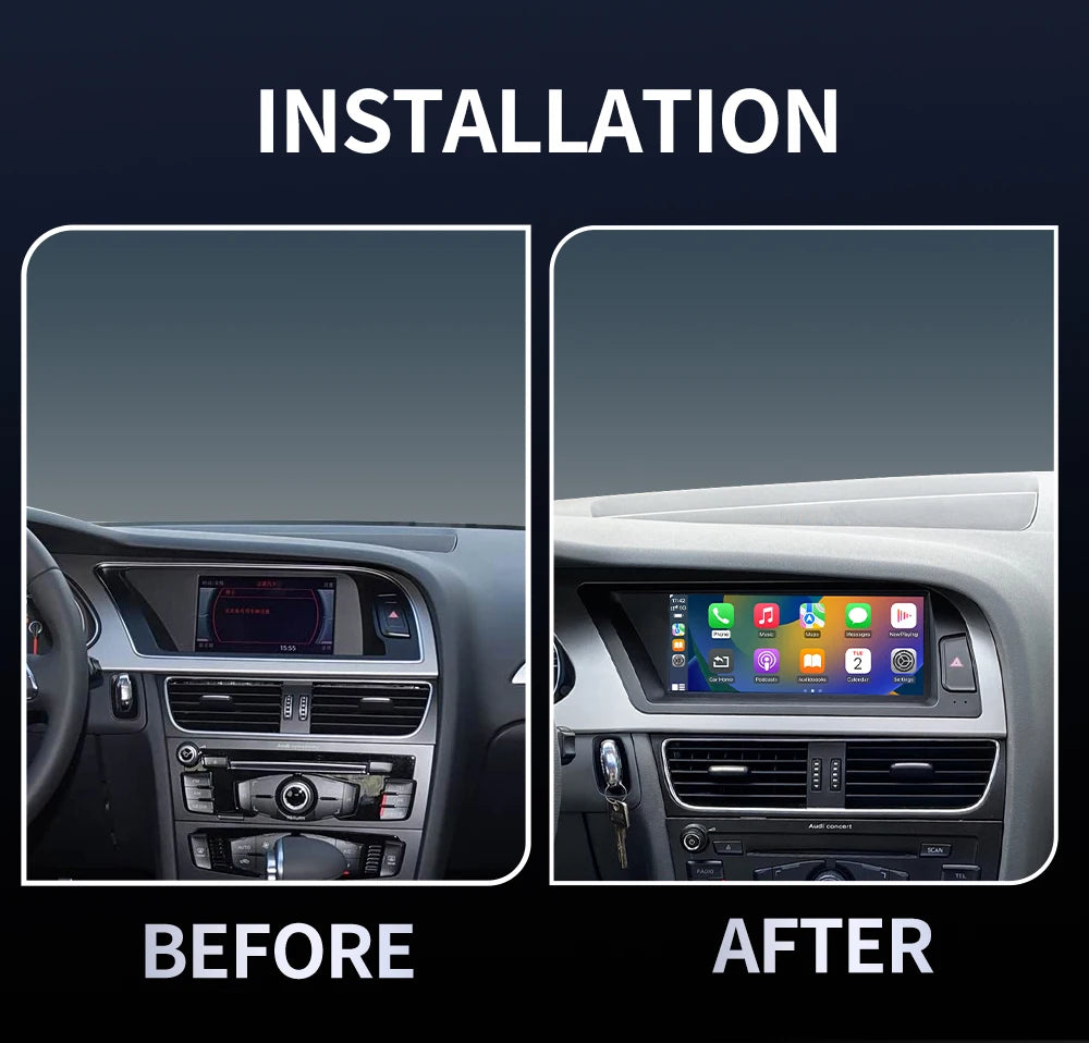 Wireless Touch Screen Navi CarPlay & Android Auto  Linux Radio Carplay for Audi A4 B8 2009-2016