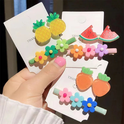 Cute Baby Cartoon Hairpin Handmade Children Hair Accessories Korean Princess Headdress Girls Side Hair Clips for Kids