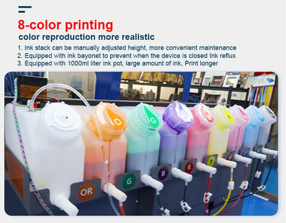 FCOLRO 8 Colors 60CM T-shirt Printing Machine Heat Transfer Larger DTF Printer with Three I3200 Print Heads