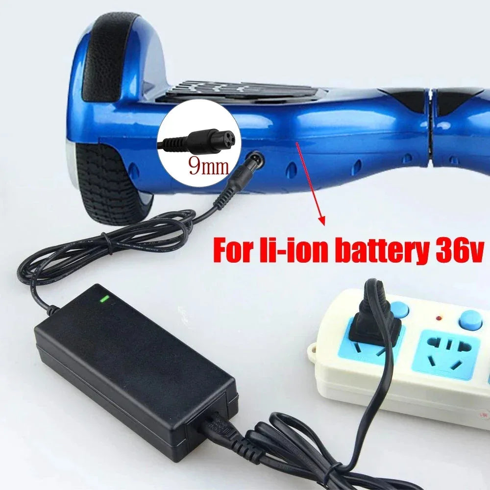 DC42V 2A Universal Lithium Battery Charger For 36V Hoverboard Self-Balancing Scooter 100-240V AC Power Adapter EU US