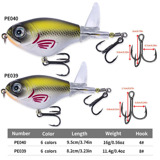 16G Topwater Fishing Lures 11g Popper Fishing Lure for Bass Catfish Pike Perch Floating Pencil Bass Bait with Rotating Tail by PDG ibma