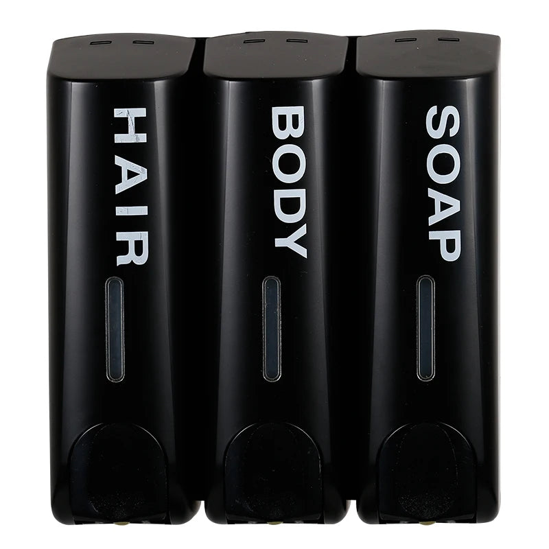 High Quality ABS Wall Mounted Triple Hand Liquid Hotel Soap Dispenser 350ml*3 Bathroom Accessories