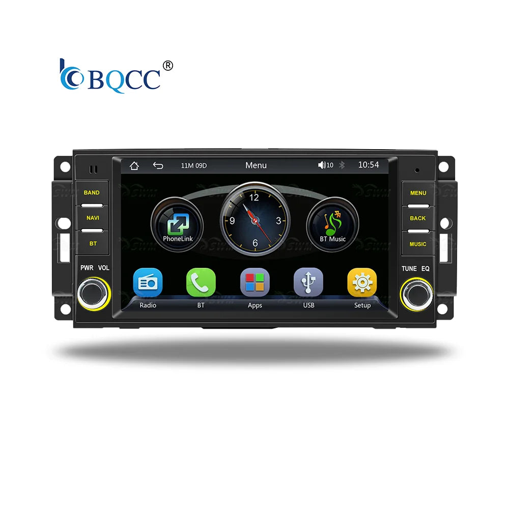 BQCC 2DIN 7" Carplay Touchscreen Car Radio Reversing Aid Built-in Speaker for for Jeep Wrangler/Dodge/Chrysler Dashboard Mount