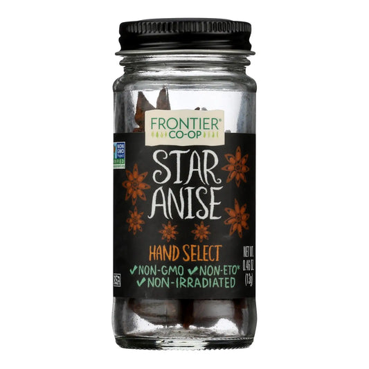 UD2 Frontier Natural Products Coop-Hand Selected Star Anise Seeds Spicy Herb Dried Cube Spice Preserved with Oil 1 Each-.46 Oz
