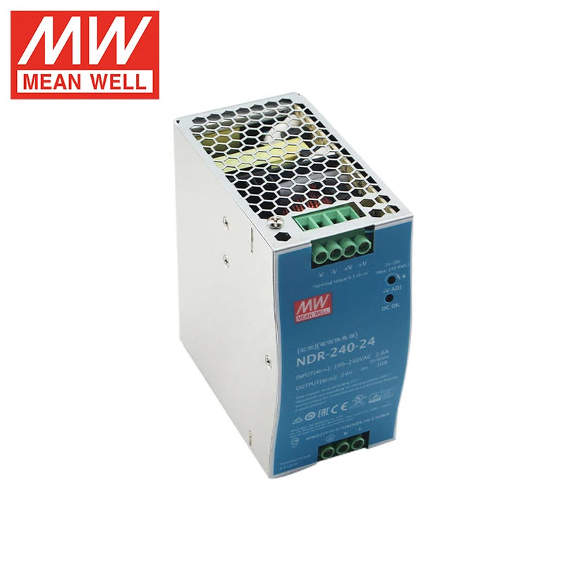 Meanwell 240W SMPS Power Transformer NDR-240-24 Ndr24024 240W 24VDC 10A Din Rail Power Supply