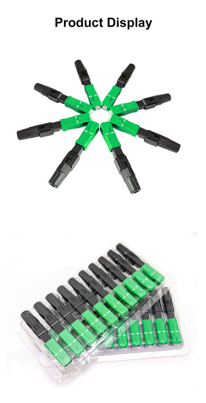 ONTi 50-400pcs SC APC Fiber Optic Fast Connector Single Mode Fiber Optic Adapter FTTH Fiber Quick Connector Field Assembly